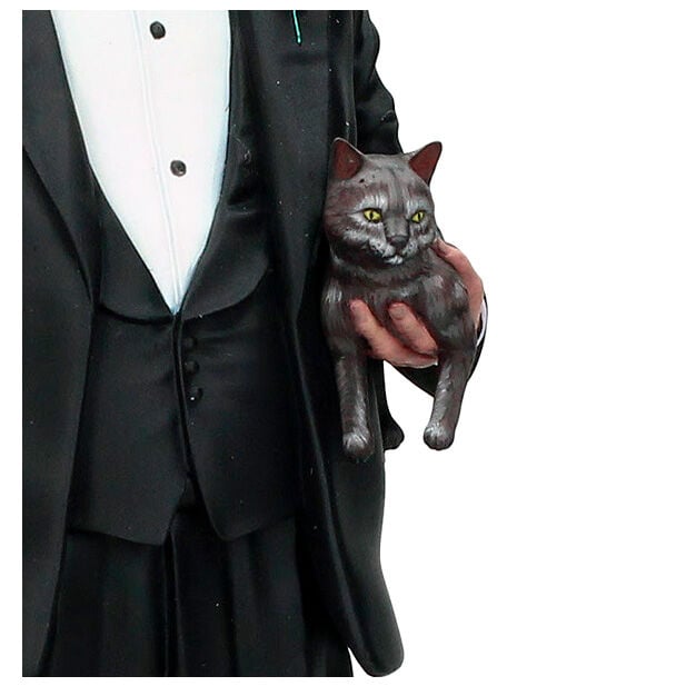 Figura de Vito Corleone de El Padrino con gato sobre base ovalada - 5