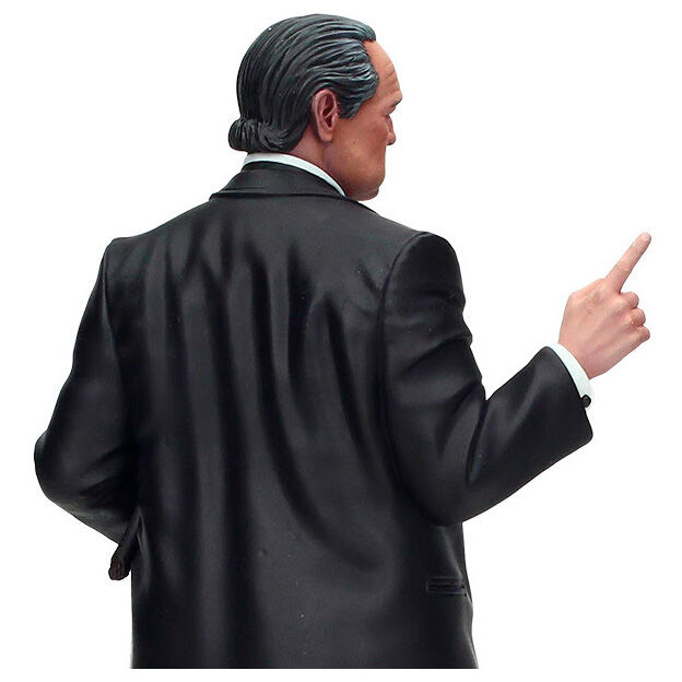 Figura de Vito Corleone de El Padrino con gato sobre base ovalada - 3
