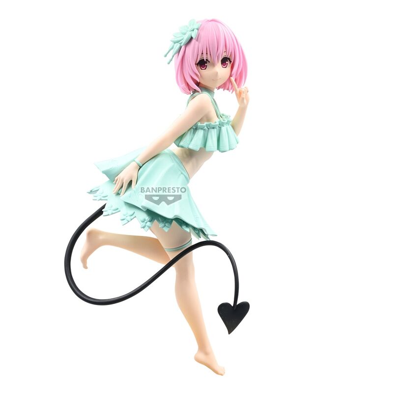 Figura de Momo Belia con vestido verde menta y cola de corazón