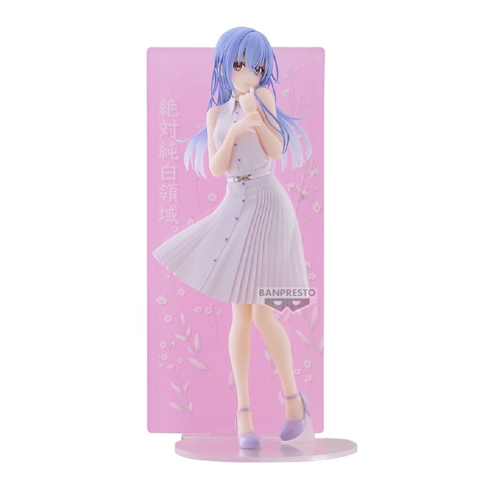 Figura Hana Suzuki Clear de Idolmaster con vestido blanco y cabello lavanda