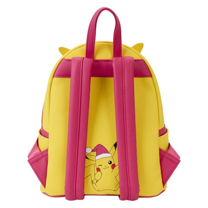 Mochila Loungefly de Pikachu con gorro navideño y luces de colores - 5