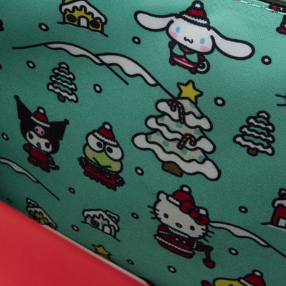 Bolso bandolera navideño de Hello Kitty Sanrio Loungefly con correa verde festoneada - 6
