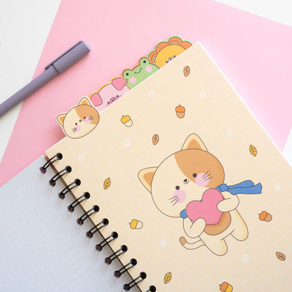 Cuaderno A5 rosa kawaii con espiral y conejo con zanahoria - 3