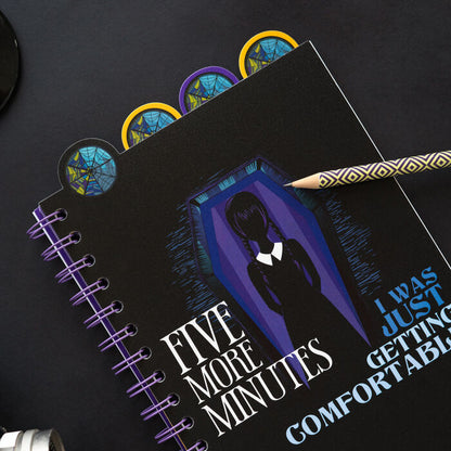 Cuaderno A5 morado de Miércoles con espiral y diseño The Hive Life - 6