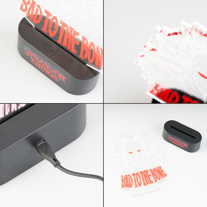 Lámpara LED Bad to the Bone de Stranger Things con calavera y base negra - 7