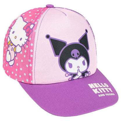 Gorra rosa y morada de Kuromi y Hello Kitty