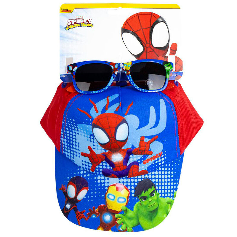 Set de gorra azul y roja y gafas de sol Spidey Marvel