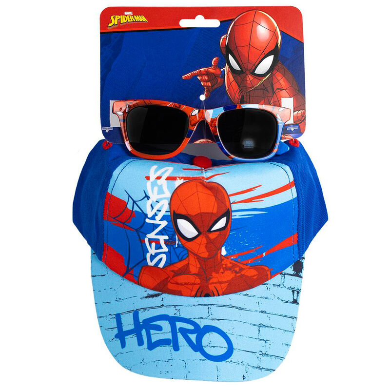 Set de gorra y gafas de sol Spider-Man Marvel en rojo y azul