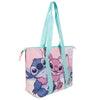 Bolsa de playa Disney de Stitch y Angel en rosa y turquesa