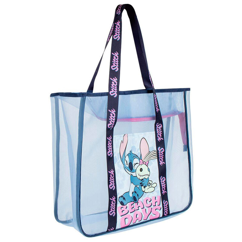 Bolsa de playa translúcida de Stitch Disney con asas estampadas