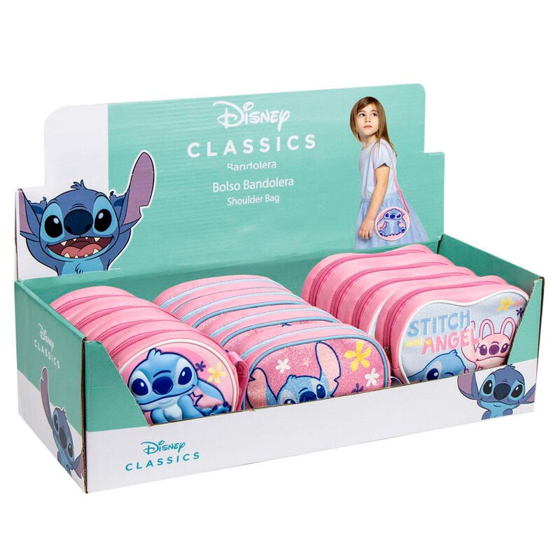 Bolso bandolera Disney Stitch surtido en tonos rosas