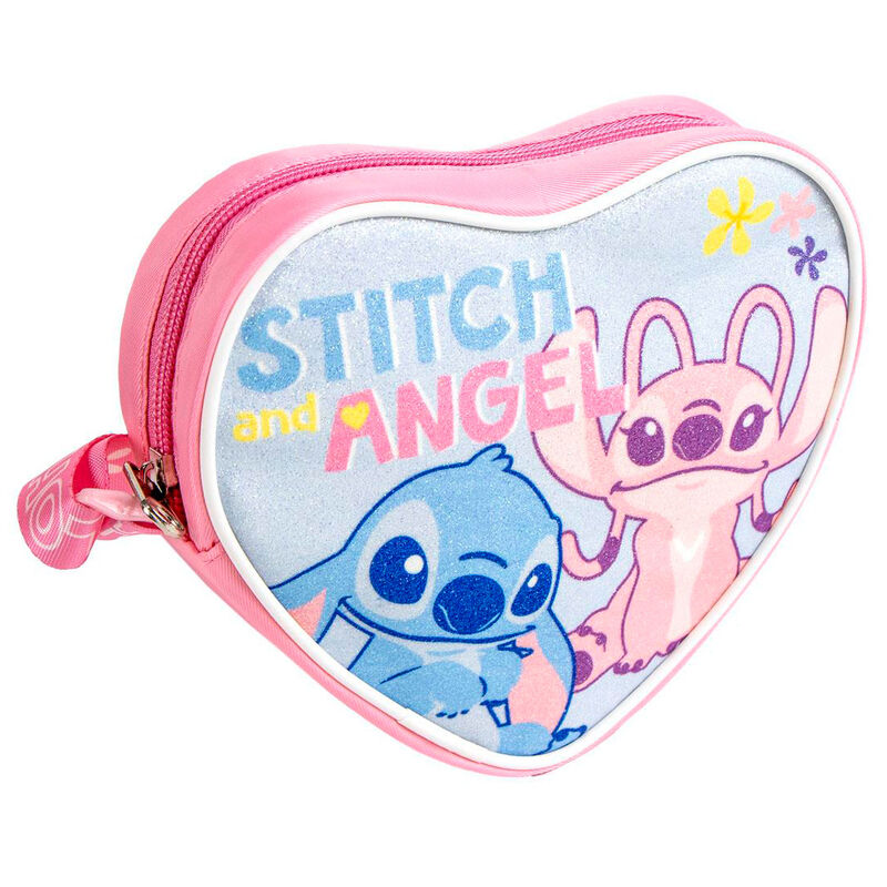 Bolso rosa con forma de corazón de Stitch y Angel Disney