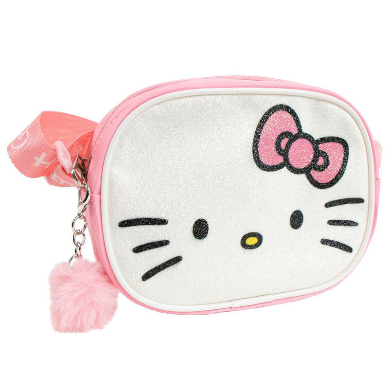 Bolso bandolera rosa de Hello Kitty con lazo y pompón
