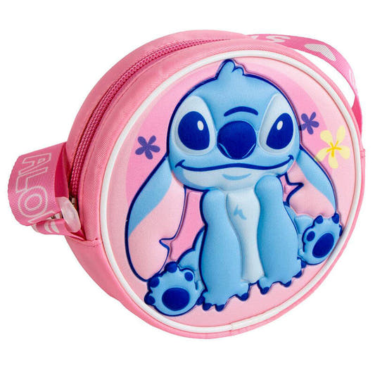 Bolso 3D rosa de Stitch Disney con cremallera