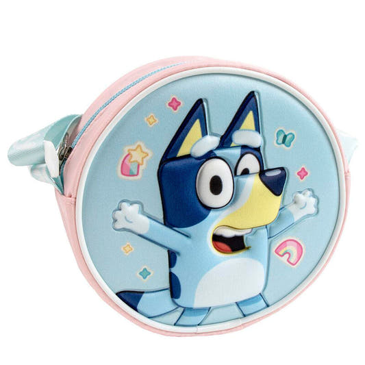 Bolso 3D redondo de Bluey en azul y rosa