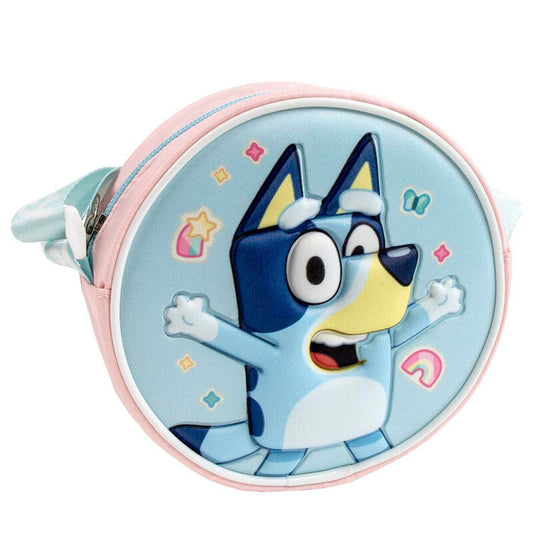 Bolso 3D redondo de Bluey en azul y rosa