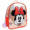 Mochila iridiscente de Minnie Disney con pompón lila
