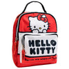 Mochila Hello Kitty CERDÁ roja y blanca con bolsillo frontal