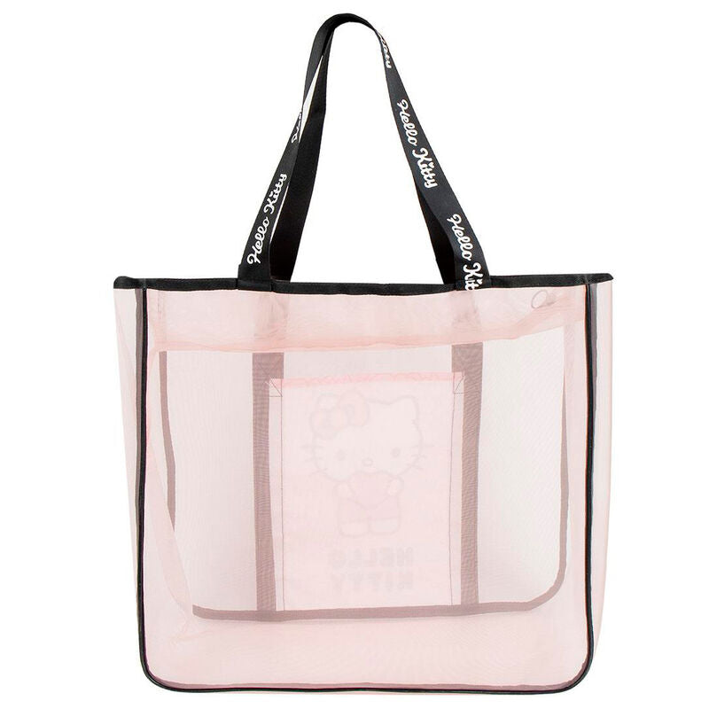 Bolsa de playa translúcida de Hello Kitty con asas negras - 2