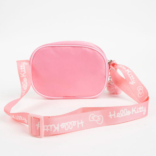 Bolso bandolera rosa de Hello Kitty con lazo y pompón - 2