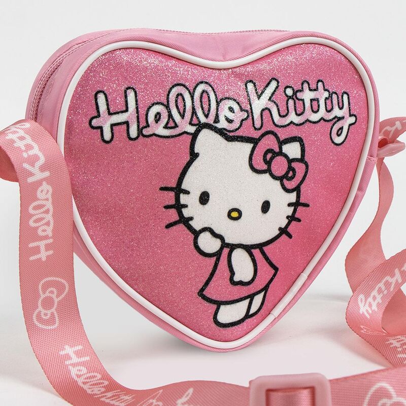 Bolso corazón rosa de Hello Kitty con acabado brillante - 3