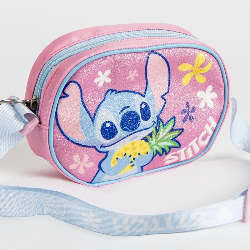 Bolso rosa de Stitch Disney con piña, flores y correa - 3