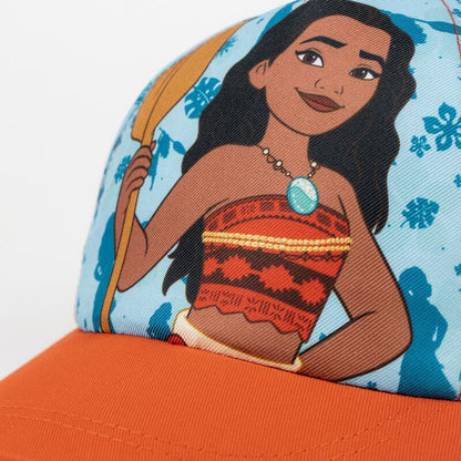 Gorra Vaiana Moana Disney azul turquesa con visera naranja - 3