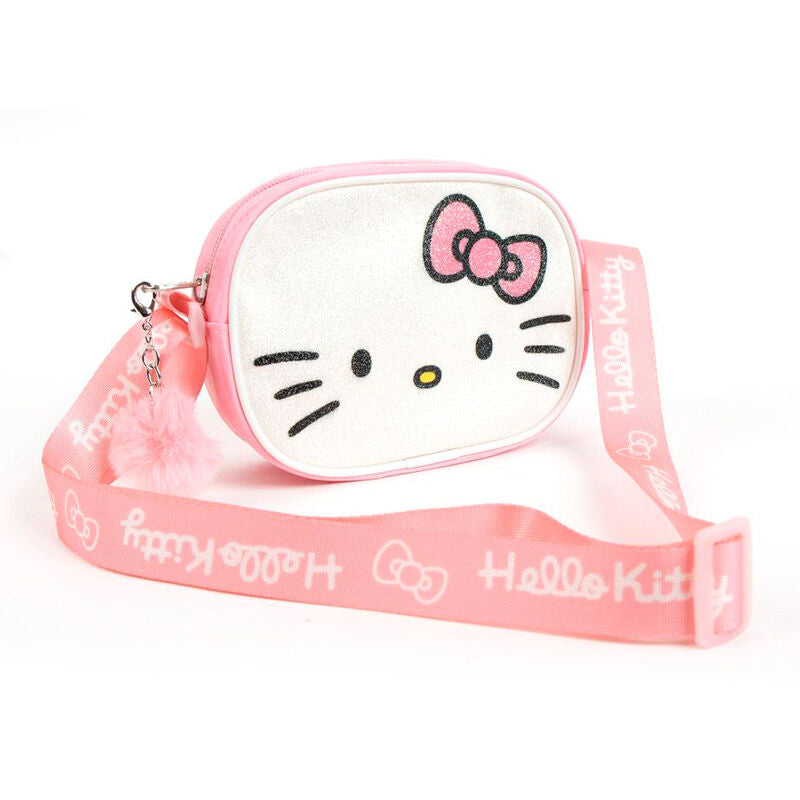 Bolso bandolera rosa de Hello Kitty con lazo y pompón - 5