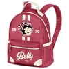 Mochila burdeos de Betty Boop con detalles crema y bolsillo frontal