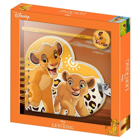Set de diario y bolígrafo Disney El Rey León con Simba y Nala