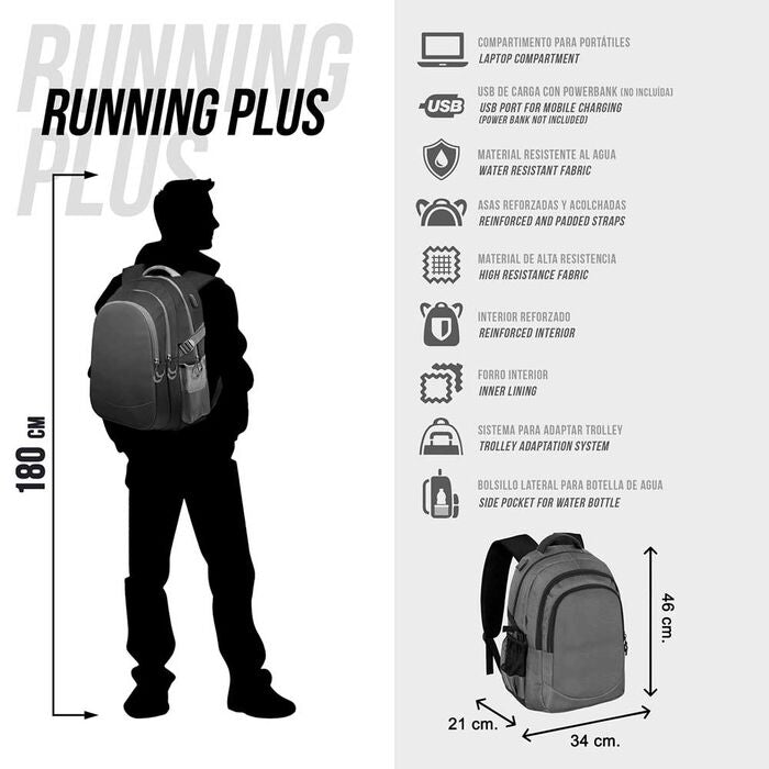Mochila escolar Running Rise PRO-DG con diseño de ciclista BMX - 6