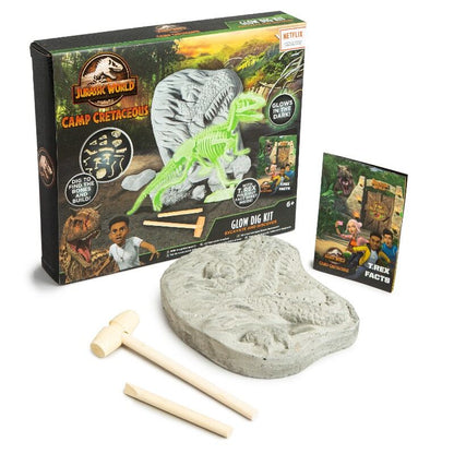 Kit de excavación Jurassic World Camp Cretaceous con esqueleto de T. rex luminiscente - 2