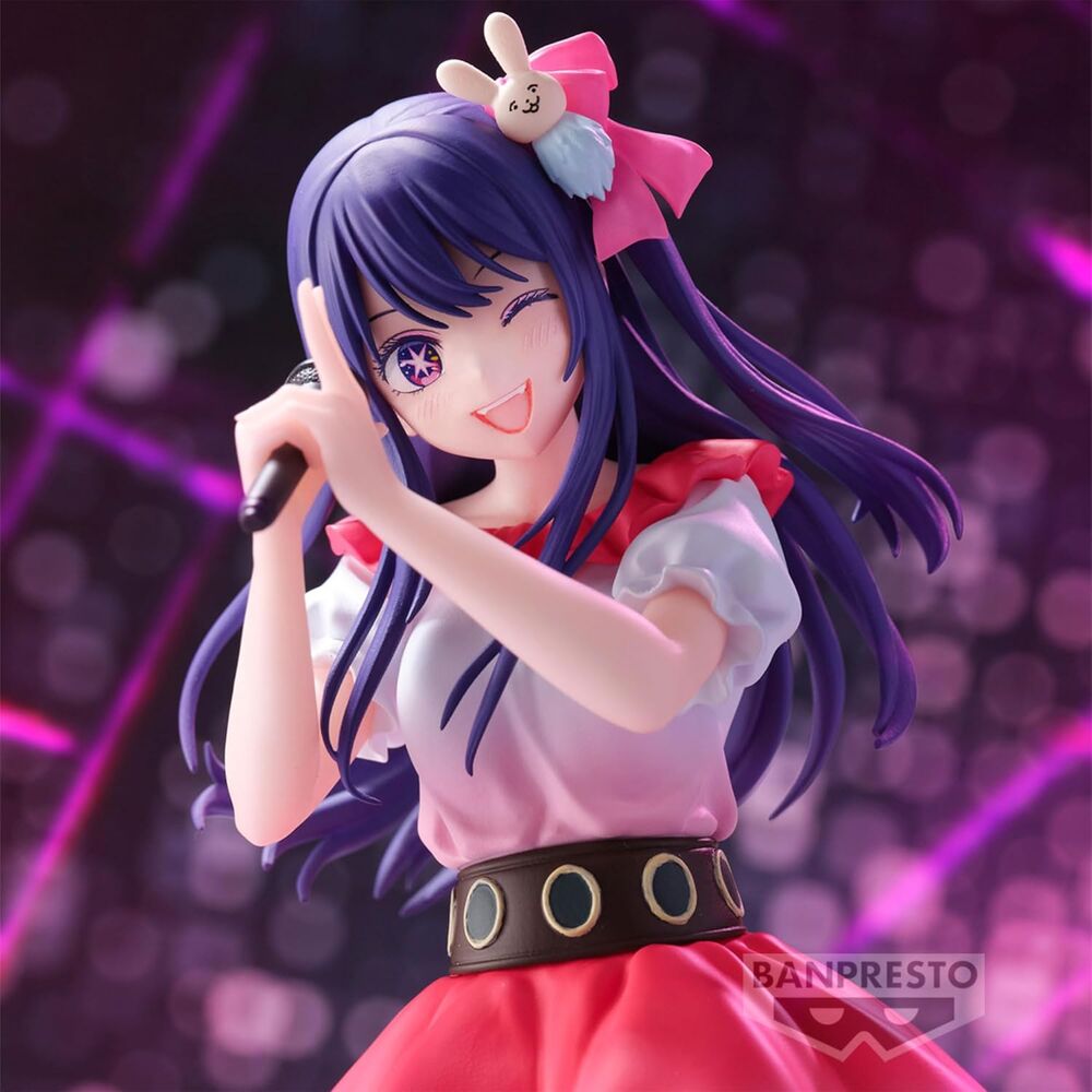 Figura de Ai de Oshi no Ko con vestido rosa y micrófono - 3