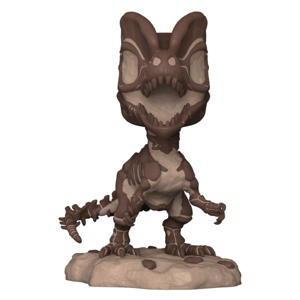Figura Funko POP! Jurassic World Dilophosaurus sobre base rocosa
