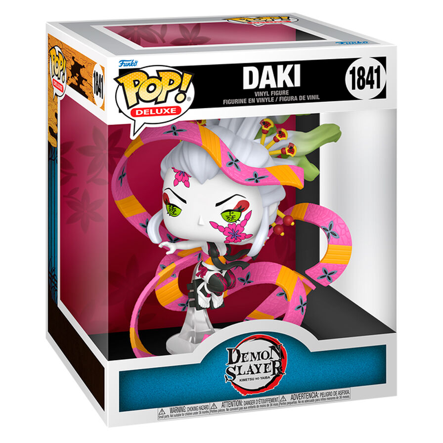 Figura Funko POP Deluxe de Daki de Demon Slayer con bandas florales rosas y naranjas - 2