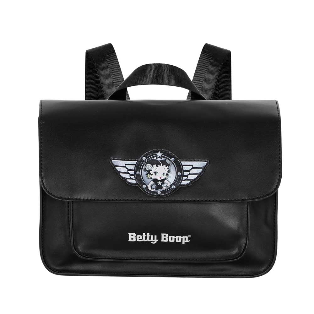 Bolso mochila negro Motor Love con diseño de Betty Boop