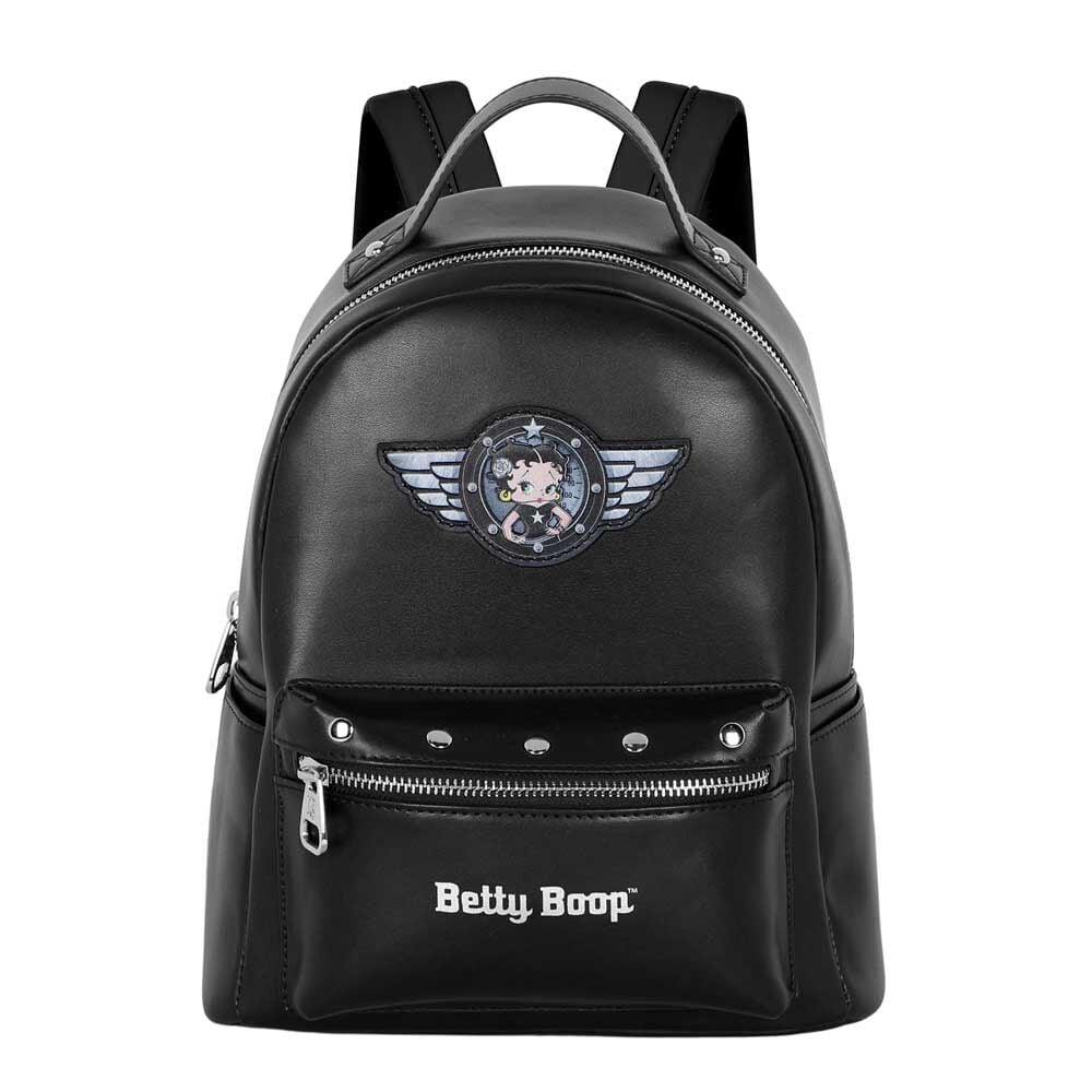Mochila negra Motor Love de Betty Boop con bolsillos