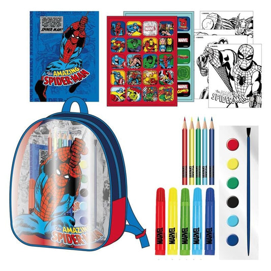 Set de papelería Marvel Spider-Man con mochila y material para colorear