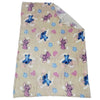 Manta coralina Disney de Stitch y Angel con flores y corazones