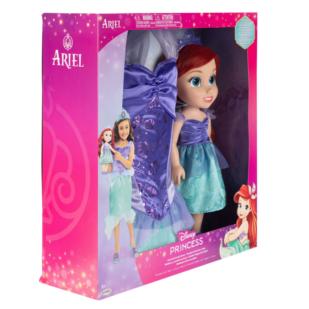 Muñeca Ariel Disney de 38 cm con vestido de La Sirenita y disfraz infantil - 5