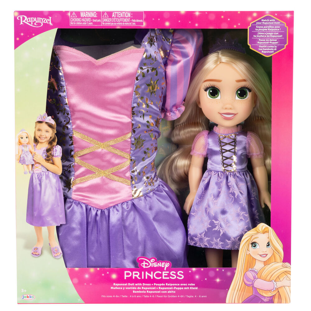 Muñeca Rapunzel Disney de 38 cm con vestido morado y disfraz a juego - 2