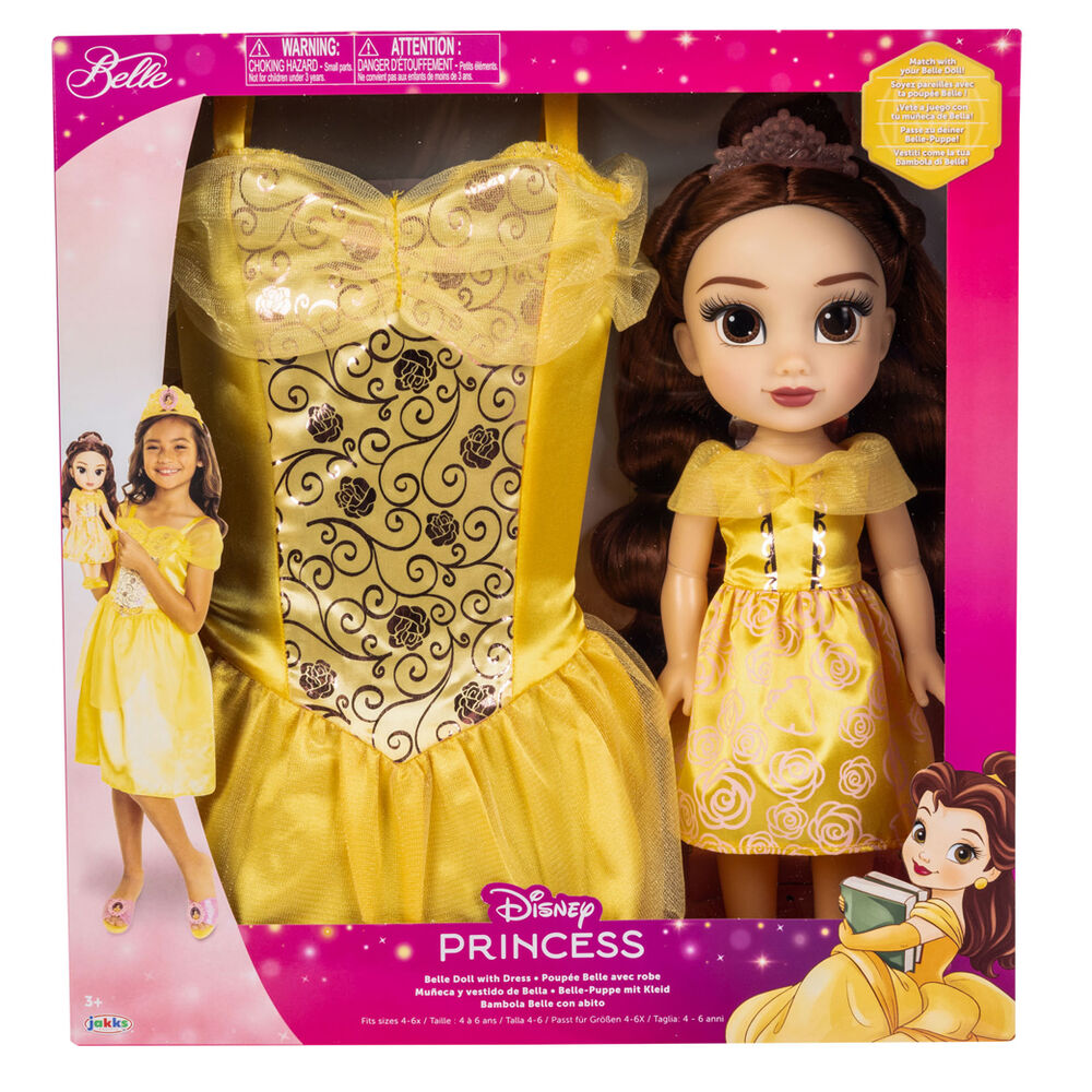 Muñeca Bella Disney de 38 cm con vestido amarillo y disfraz a juego - 2