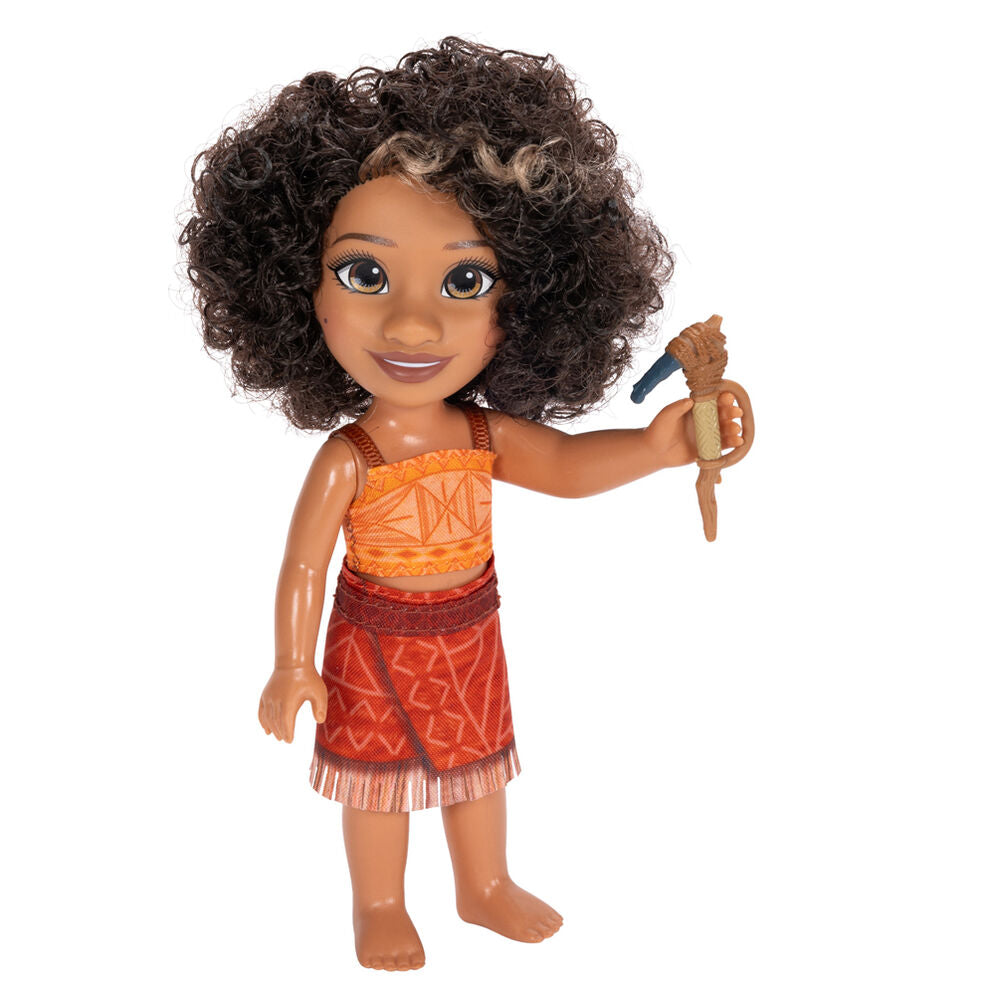 Muñeca Loto de Vaiana Moana 2 con vestido naranja y accesorio