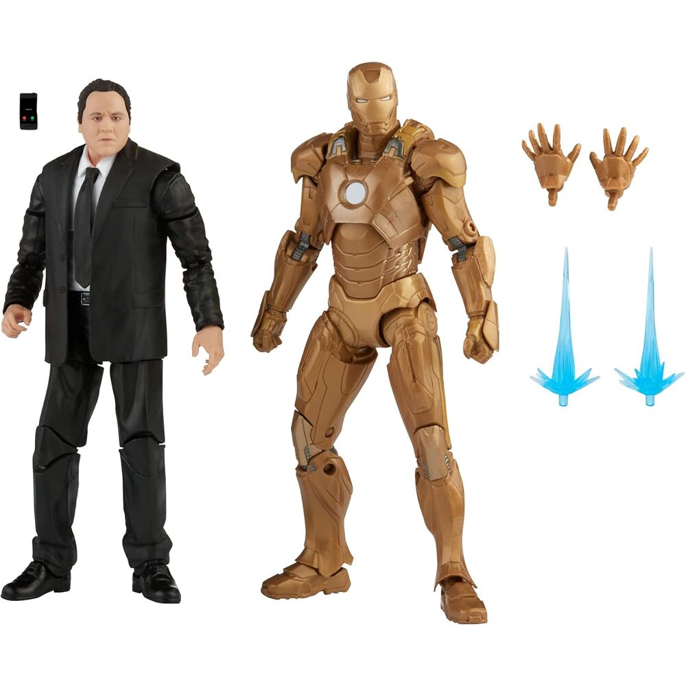 Figuras articuladas de Happy Hogan e Iron Man Mark XXI de 15 cm