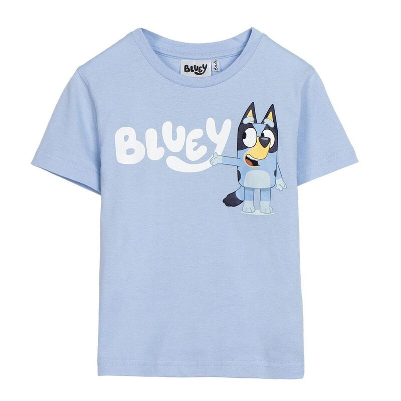 Camiseta infantil azul claro de Bluey con manga corta