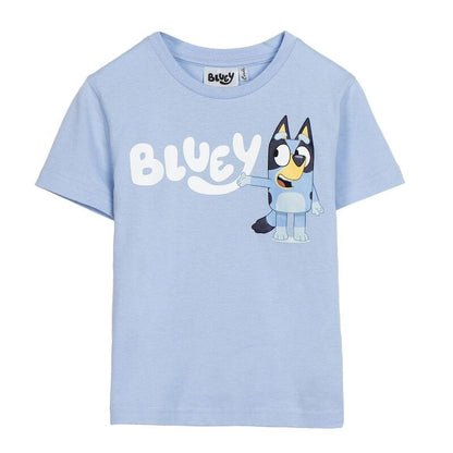 Camiseta infantil azul claro de Bluey con manga corta