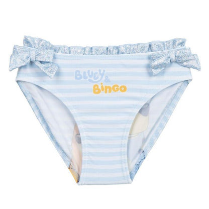 Culetín de baño infantil Bluey y Bingo azul a rayas con lazos