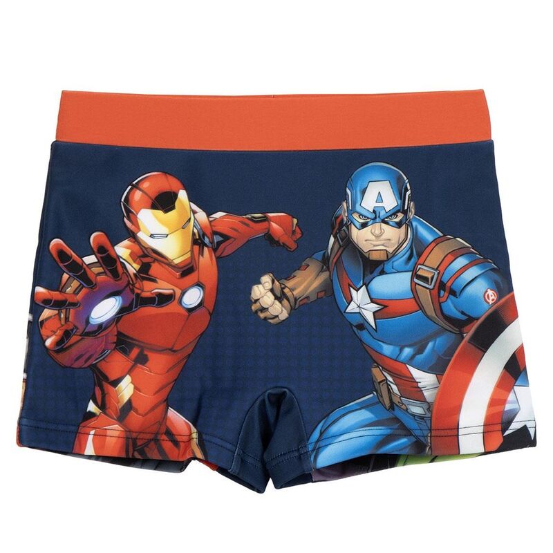 Bañador bóxer infantil de Los Vengadores con Iron Man y Capitán América