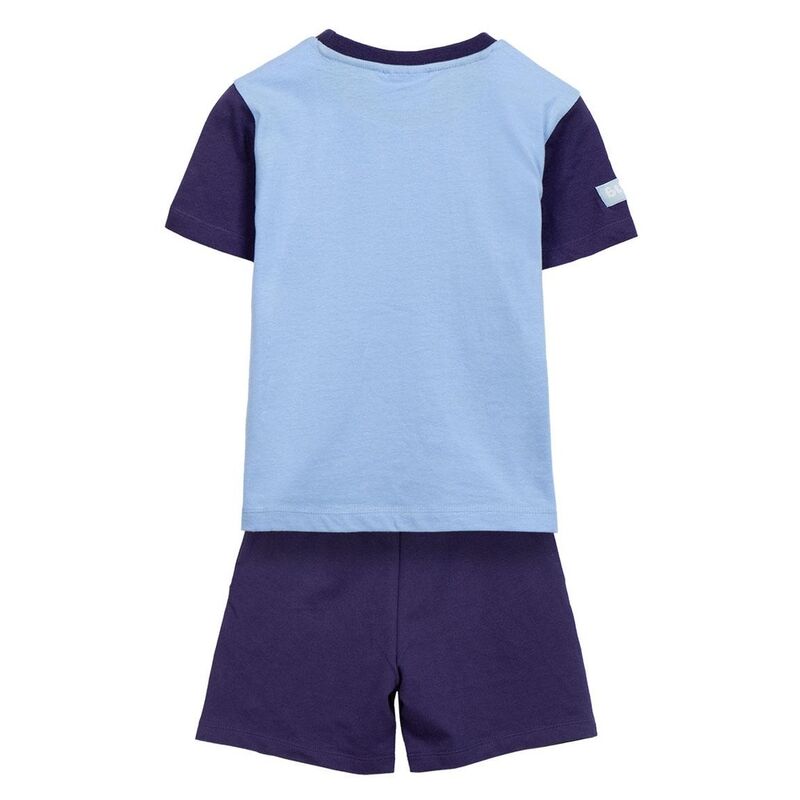 Conjunto infantil Bluey con camiseta azul y pantalón corto morado - 2