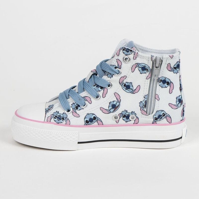 Zapatillas altas de loneta Stitch Disney con cordones azules - 2